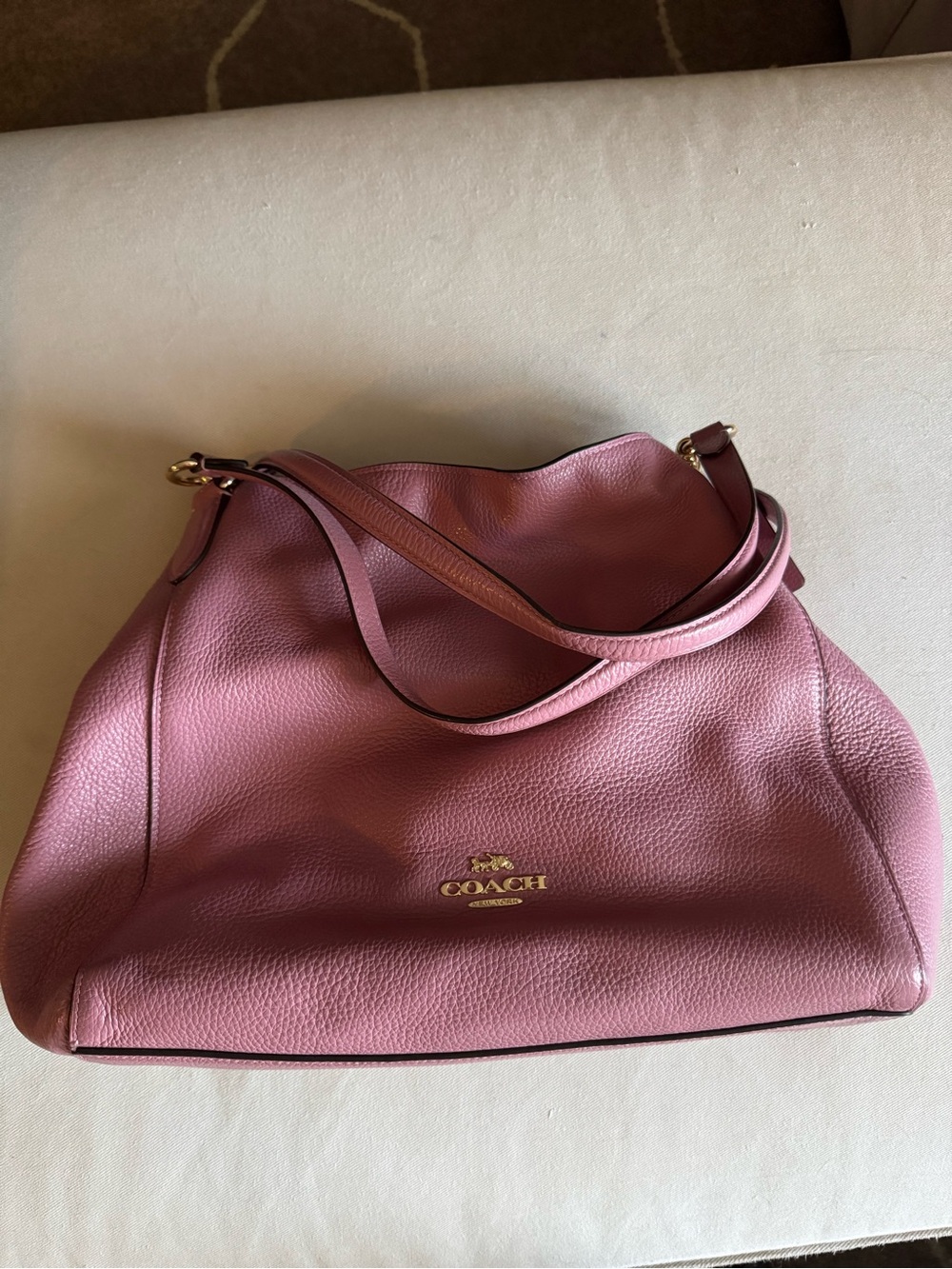 COACH Hallie Pebbled Leather Shoulder Bag